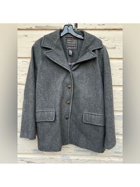 Abercrombie & Fitch Wool Flannel Lined Made In Italy Winter Coat Jacket L